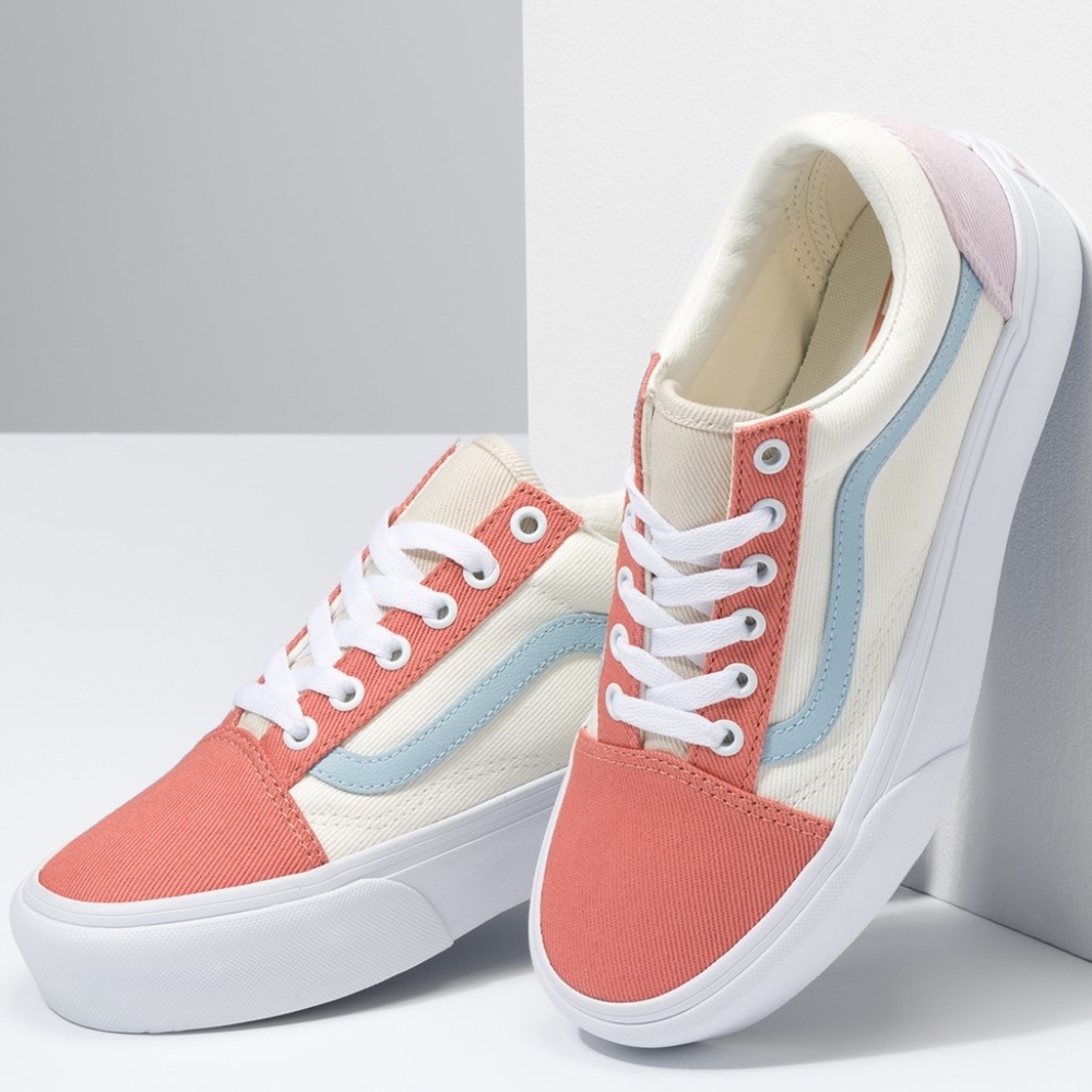 Vans Old Skool Platform Twill sneakers in pastel multi